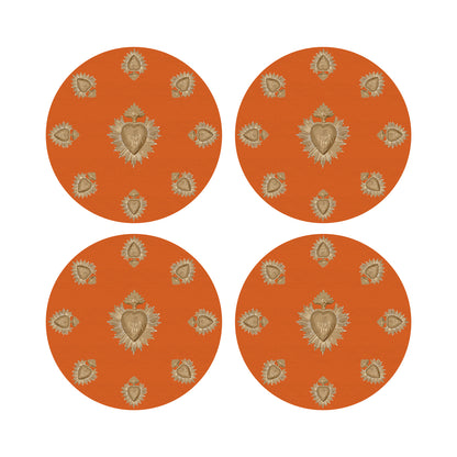 Ex Vote Orange 16&quot; Round Pebble Placemats, Set of 4 - nicolettemayer.com
