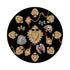 Ex Vote Sacred Hearts Black 16" Round Pebble Placemats, Set of 4 - nicolettemayer.com
