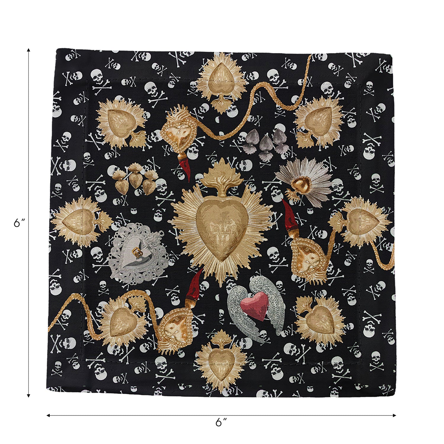 Ex Vote Skulls Cotton Sateen Cocktail Napkins