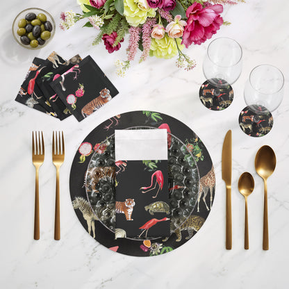 Exotix Black Vegan Leather Round Pebble Placemat - nicolettemayer.com