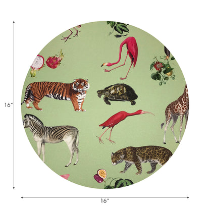 Exotix Flamingo runde Kieselstein-Tischsets, 40,6 cm