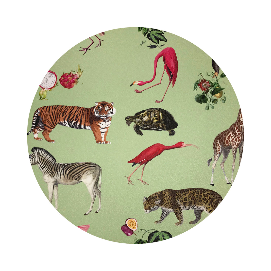 Exotix Avocado Vegan Leather Round Pebble Placemat - nicolettemayer.com