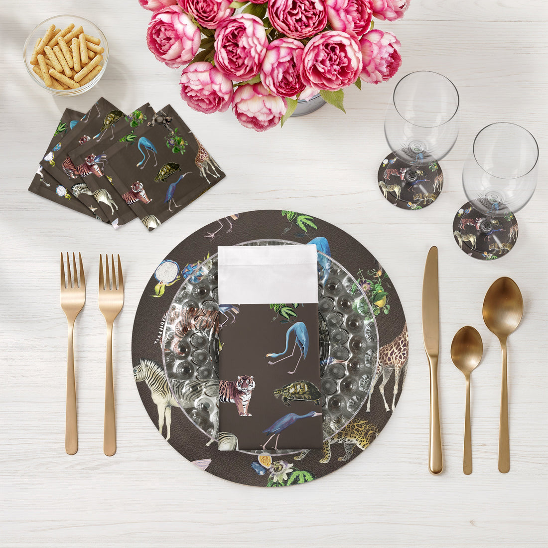 Exotix Brown 16" Round Pebble Placemats, Set of 4 - nicolettemayer.com
