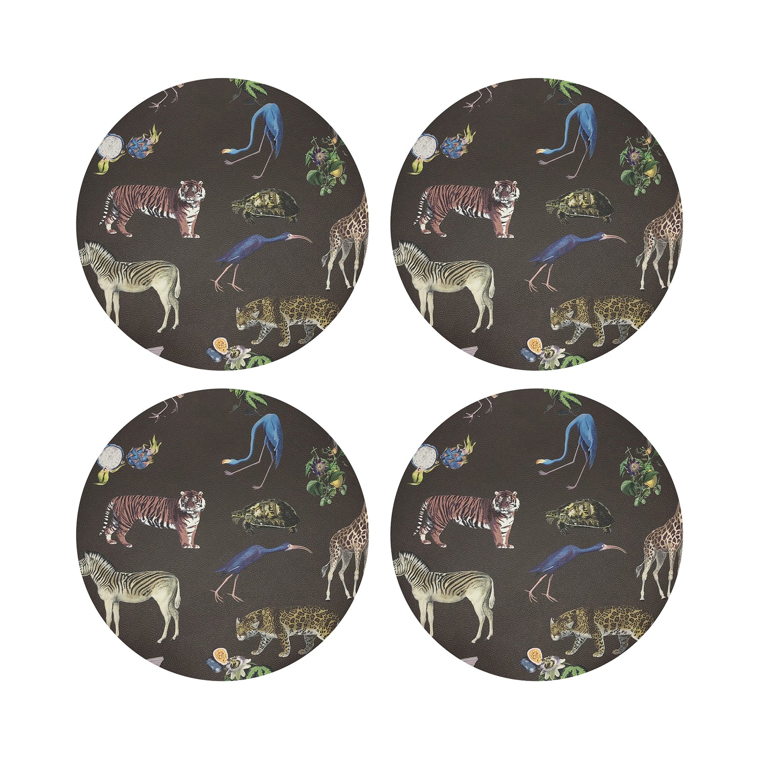 Exotix Brown 16&quot; Round Pebble Placemats, Set of 4 - nicolettemayer.com
