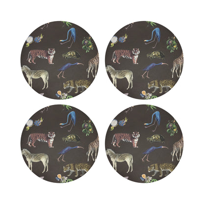 Exotix Brown 16&quot; Round Pebble Placemats, Set of 4 - nicolettemayer.com
