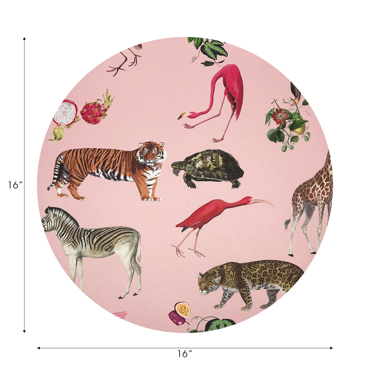 Exotix Flamingo runde Kieselstein-Tischsets, 40,6 cm