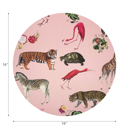 Exotix Flamingo runde Kieselstein-Tischsets, 40,6 cm