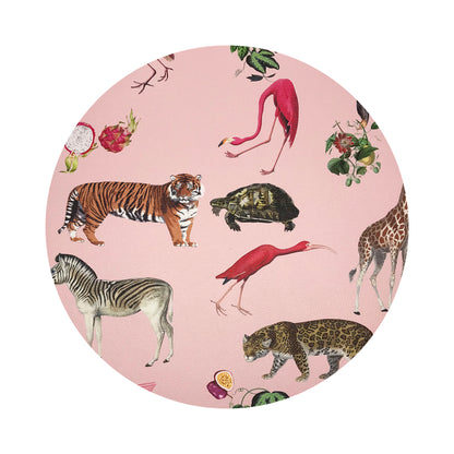 Exotix Flamingo 16&quot; Round Pebble Placemats, Set of 4 - nicolettemayer.com
