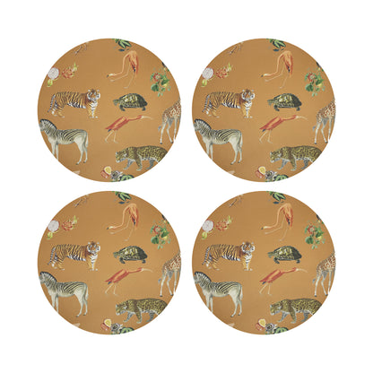 Exotix Tangerine 16&quot; Round Pebble Placemat, Set Of 4 - nicolettemayer.com