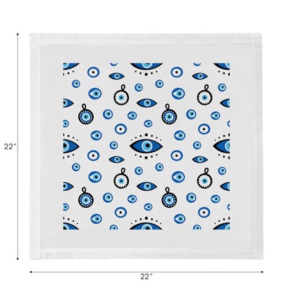 Eye On You White Cotton Sateen Dinner Napkins - nicolettemayer.com