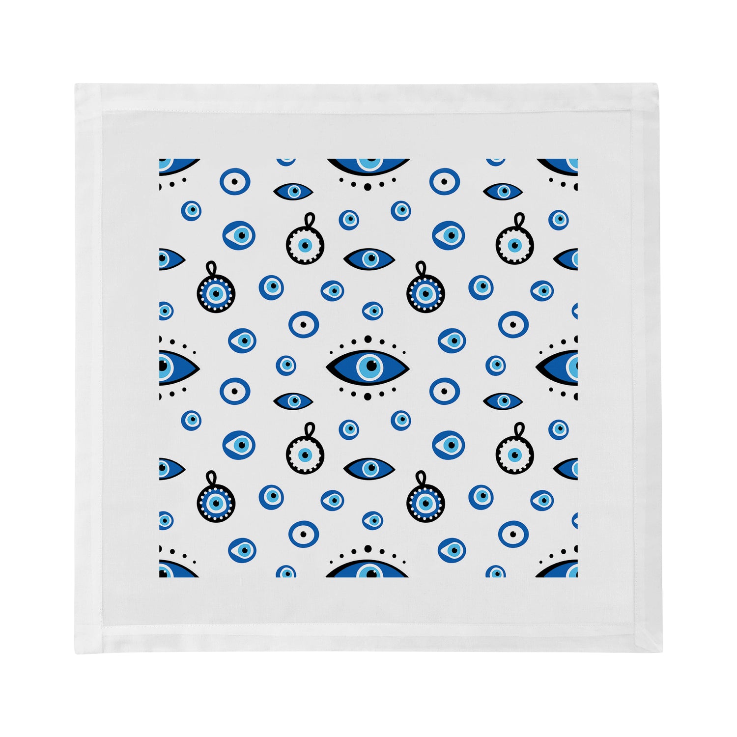 Eye On You White Cotton Sateen Dinner Napkins - nicolettemayer.com