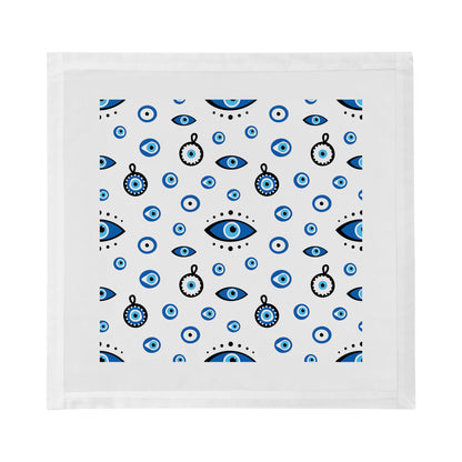 Eye On You White Cotton Sateen Dinner Napkins - nicolettemayer.com