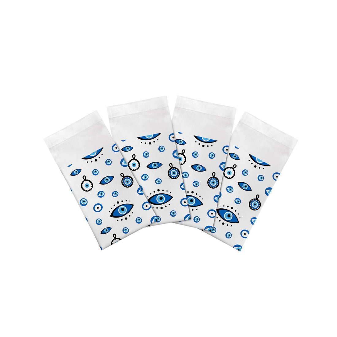 Eye On You White Cotton Sateen Dinner Napkins - nicolettemayer.com