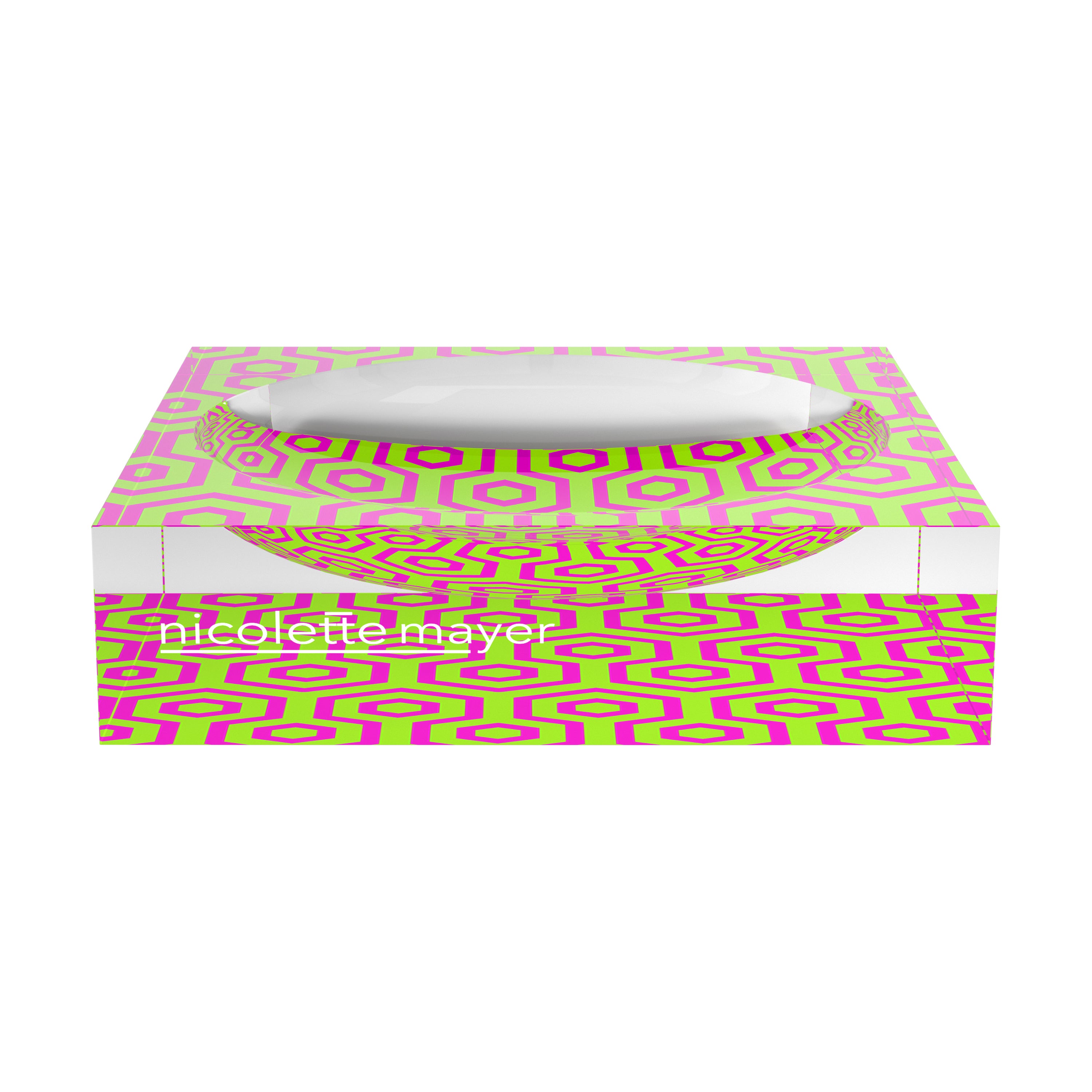 Eyepop Lime Fuschia Acrylic Candy Catchall Dish