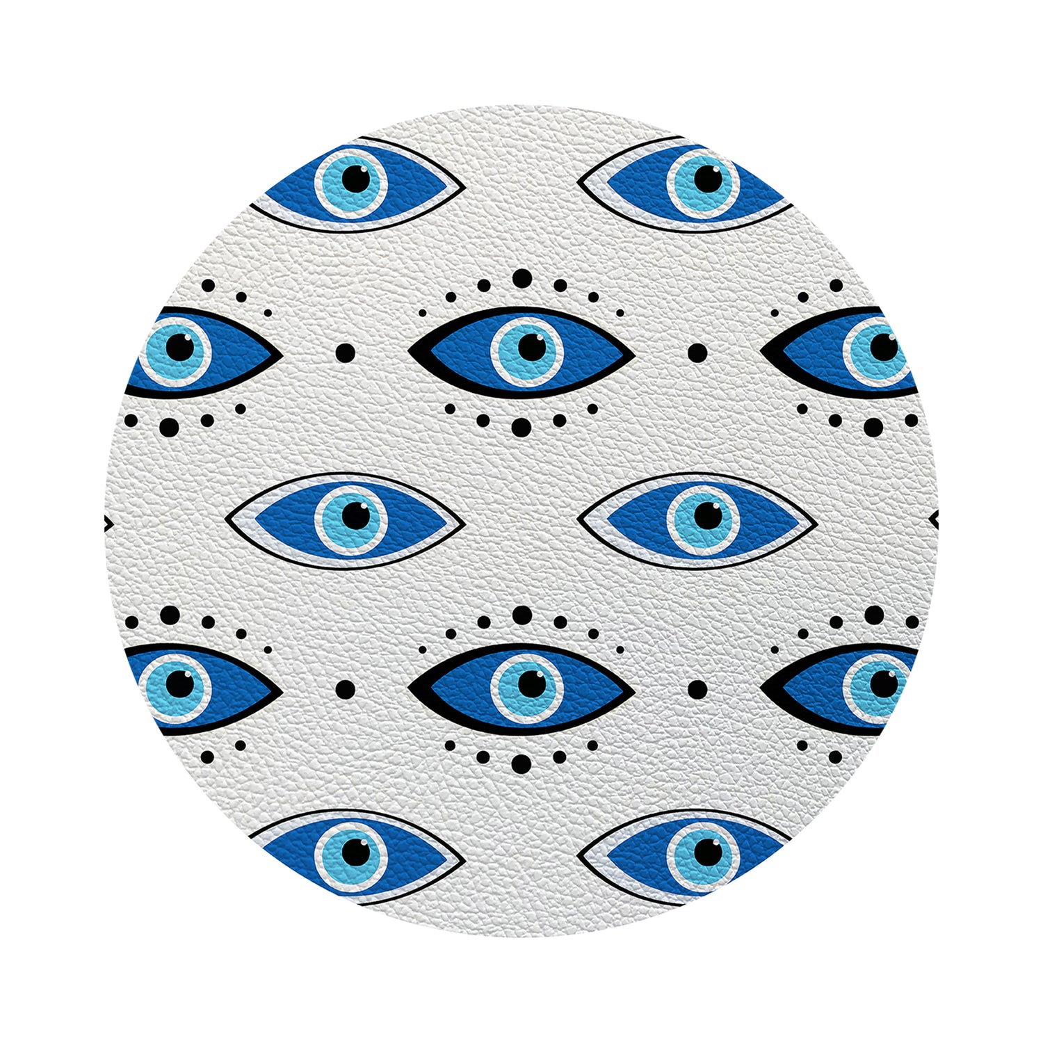 Eyes Blue White 16" Round Pebble Placemats, Set of 4 - nicolettemayer.com