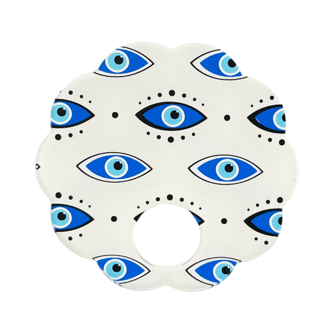 Eyes Blue Acrylic Scallop Napkin Ring - Set of 4