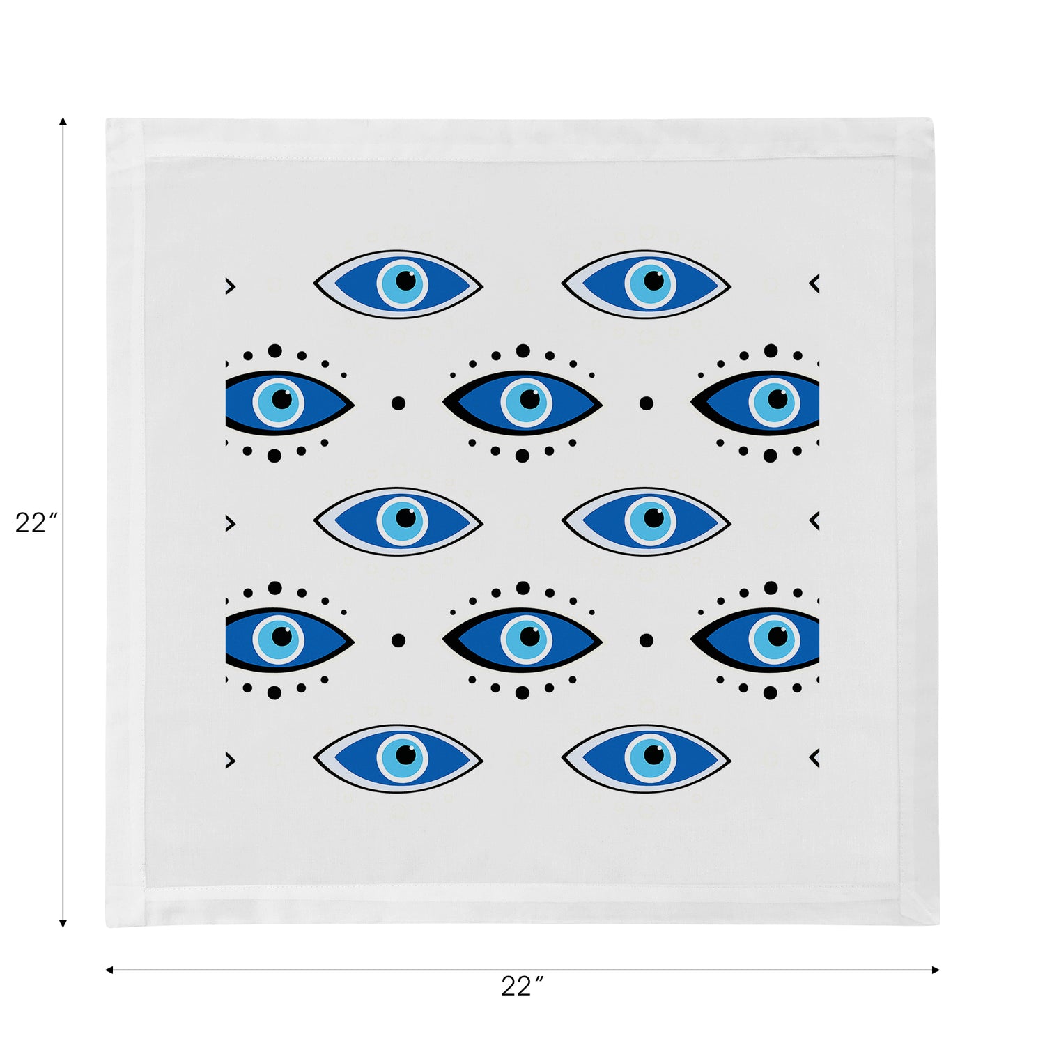 Eyes Blue White Cotton Sateen Dinner Napkins - nicolettemayer.com