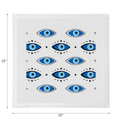 Eyes Blue White Cotton Sateen Dinner Napkins - nicolettemayer.com