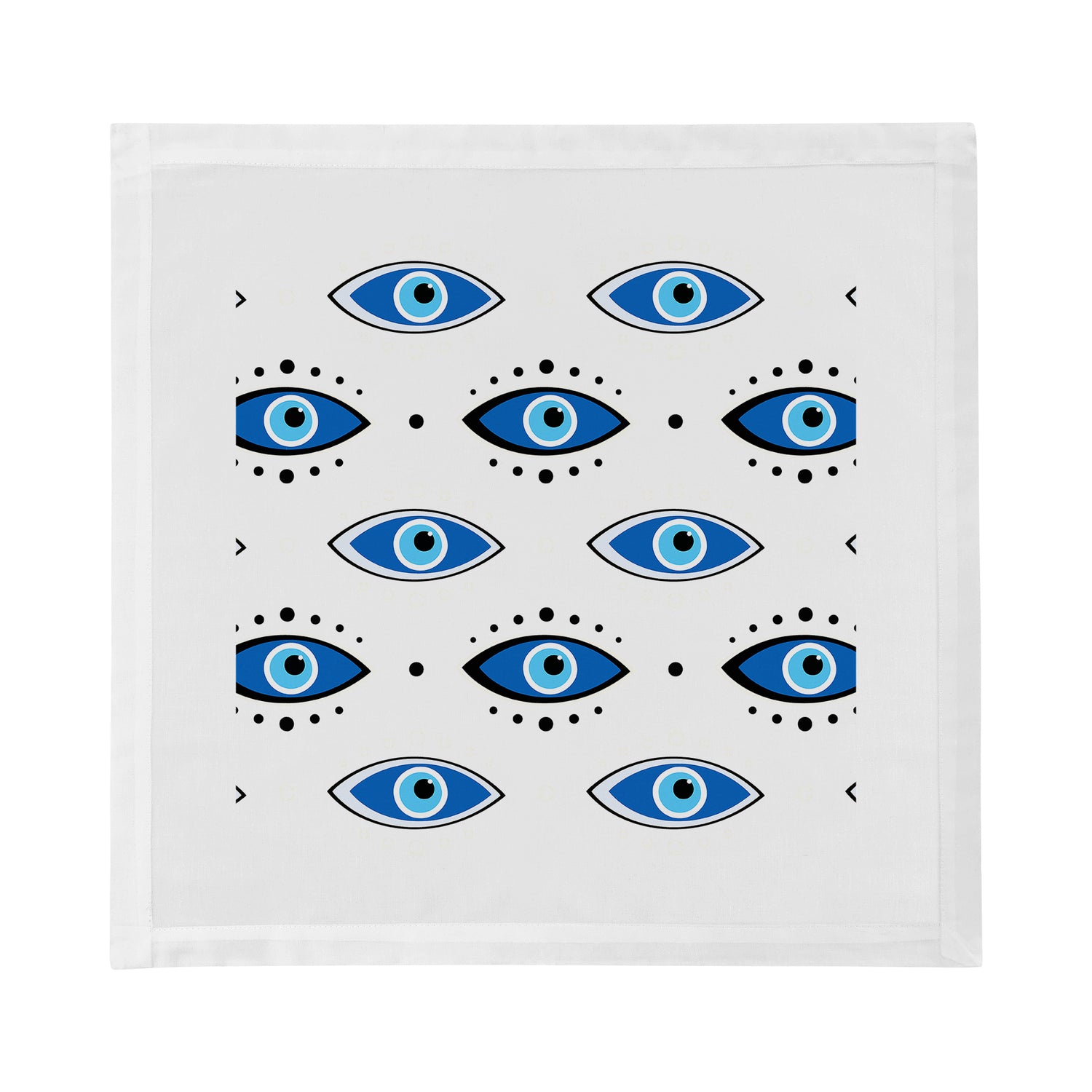 Eyes Blue White Cotton Sateen Dinner Napkins - nicolettemayer.com