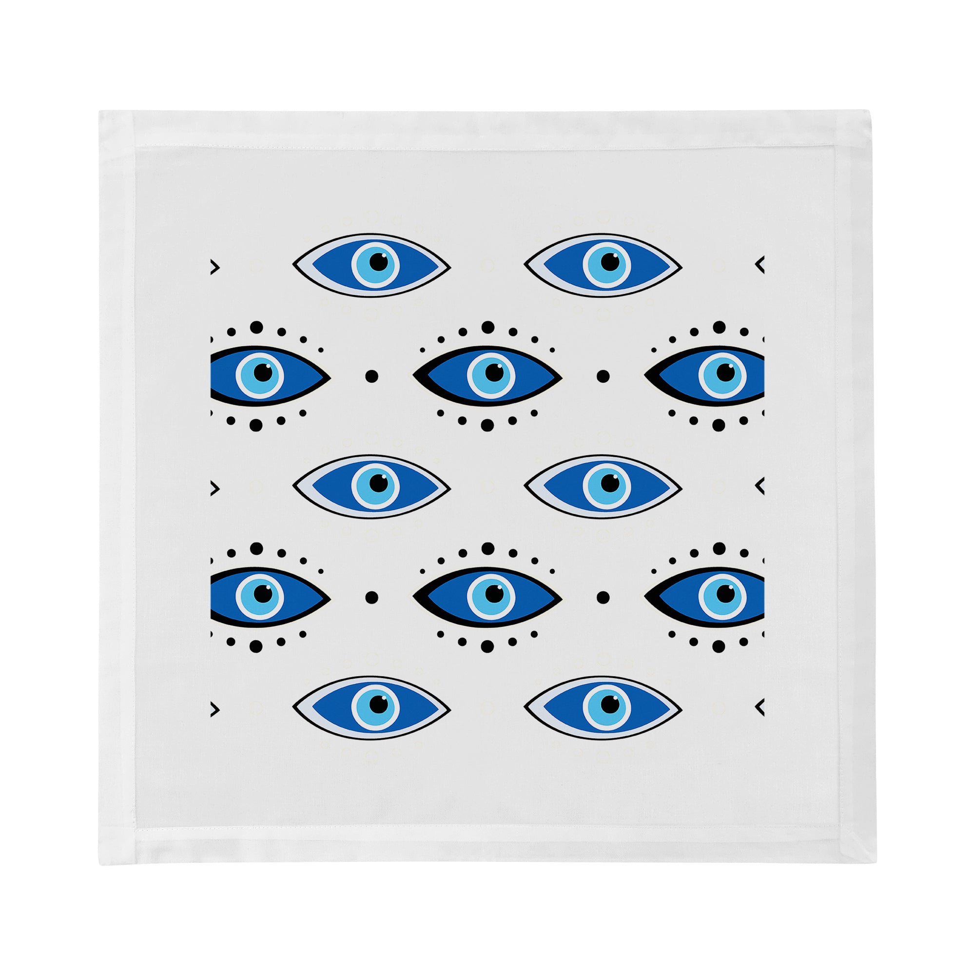 Eyes Blue White Cotton Sateen Dinner Napkins - nicolettemayer.com