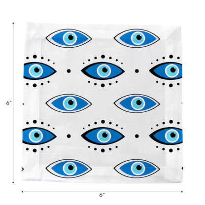 Eyes Blue Cotton Sateen Cocktail Napkins