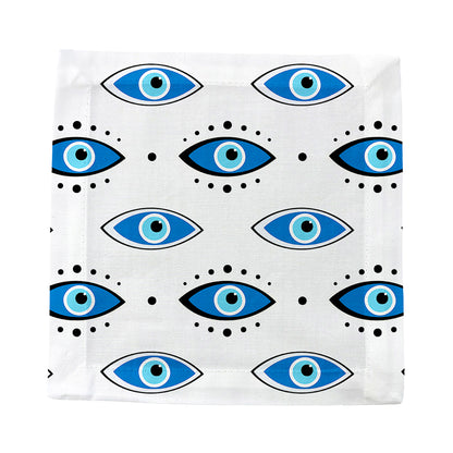 Eyes Blue Cotton Sateen Cocktail Napkins