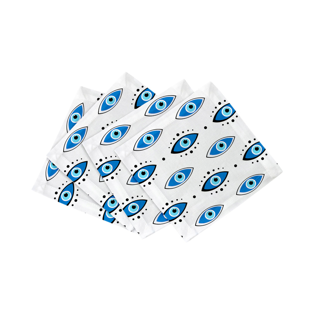 Eyes Blue Cotton Sateen Cocktail Napkins