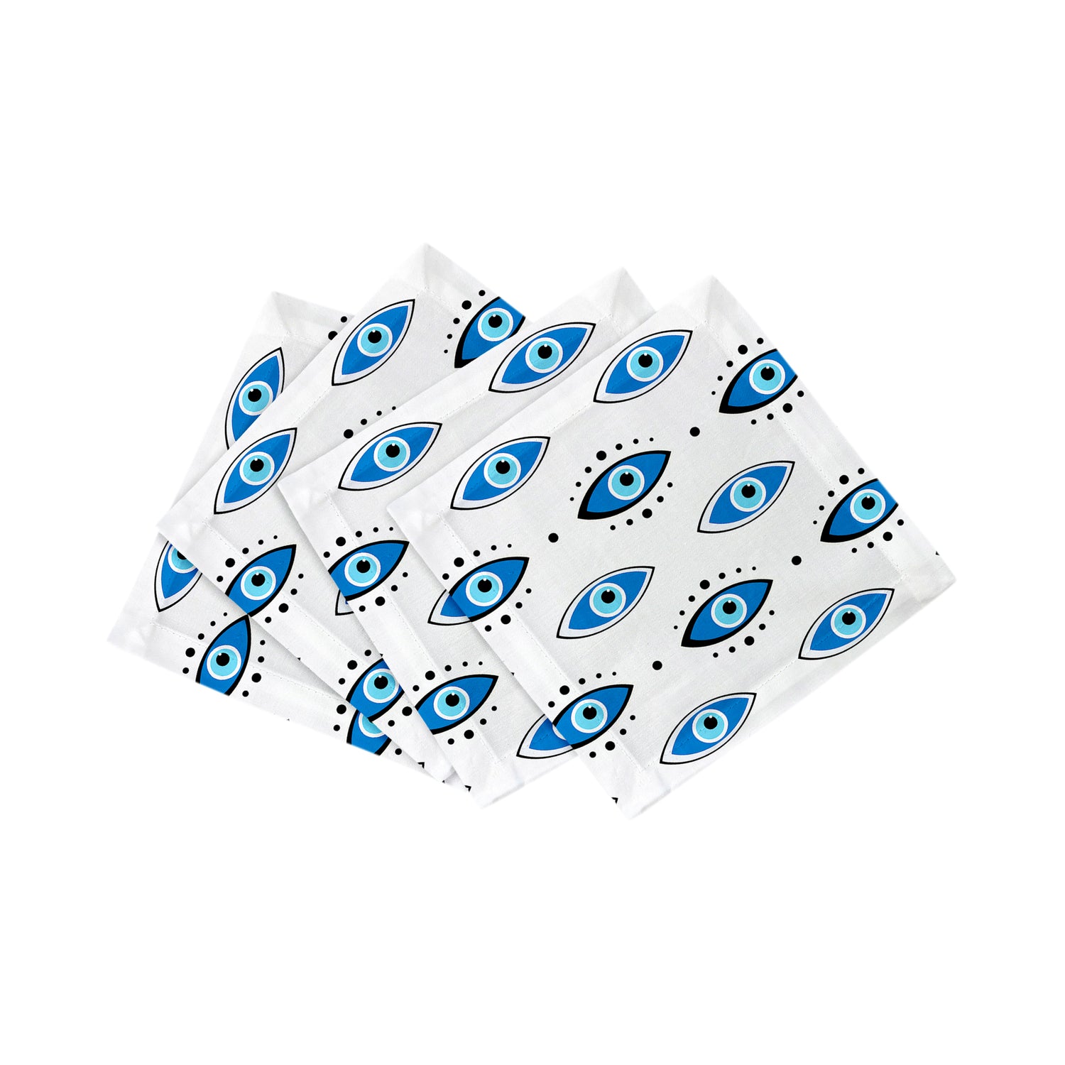 Eyes Blue Cotton Sateen Cocktail Napkins