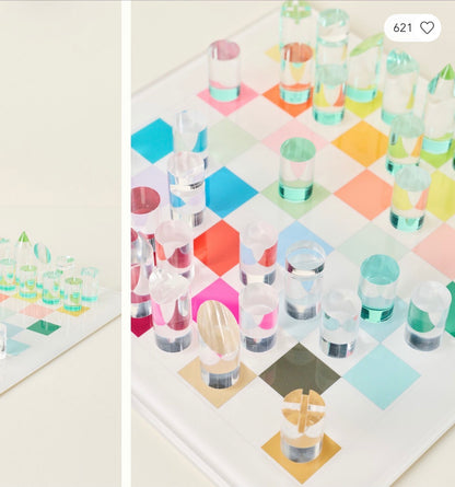 Checkerboard Colors Acrylic Chess - nicolettemayer.com