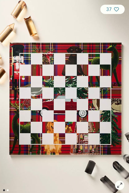 Ultimate Christmas Plaid Acrylic Chess - nicolettemayer.com