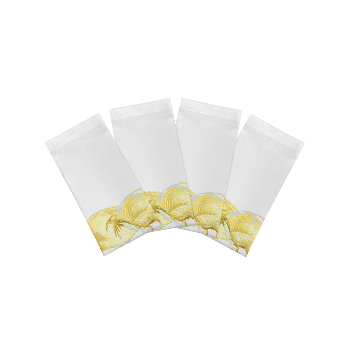 Flamingos in the Mirror Golden Cotton Sateen Dinner Napkins - nicolettemayer.com