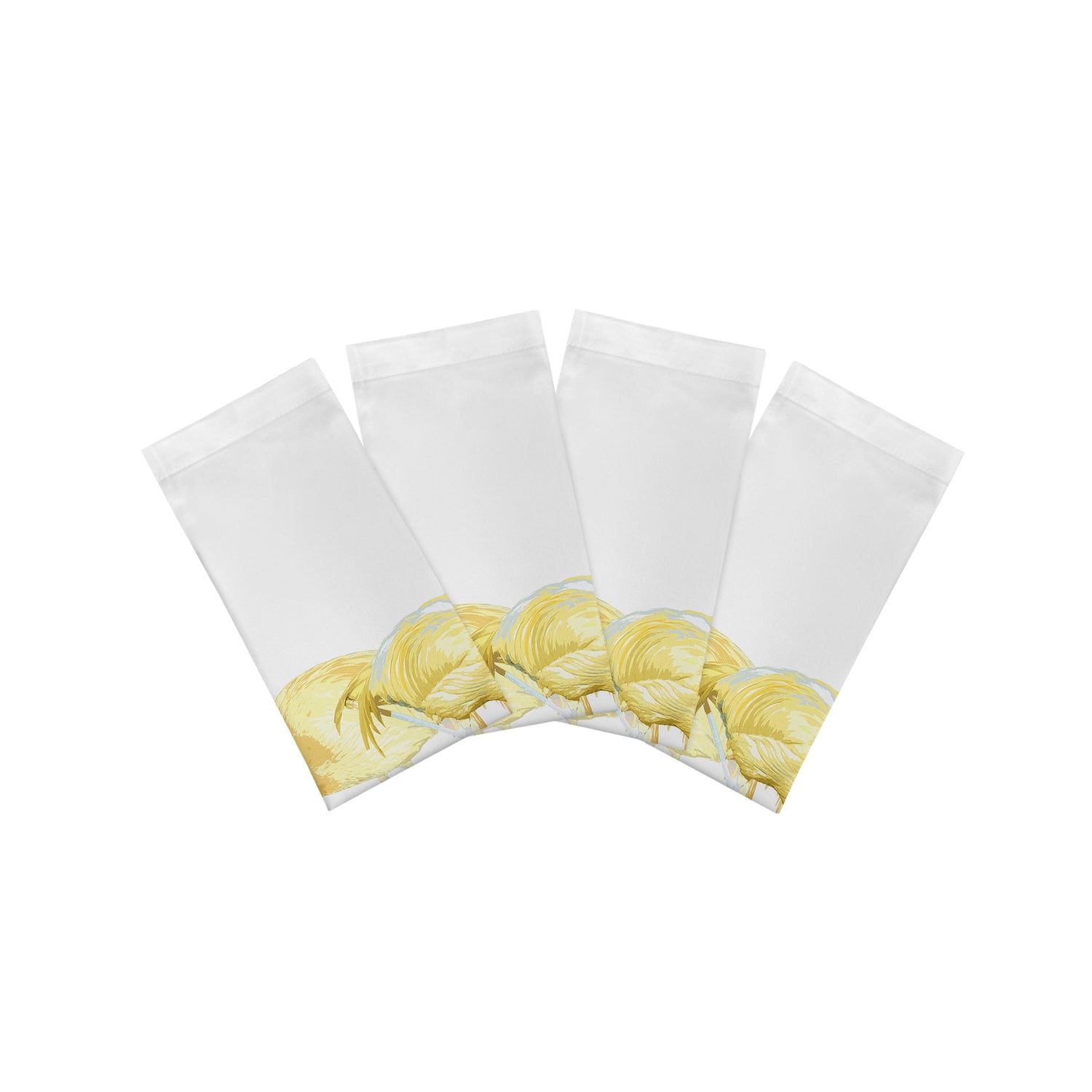 Flamingos in the Mirror Golden Cotton Sateen Dinner Napkins - nicolettemayer.com