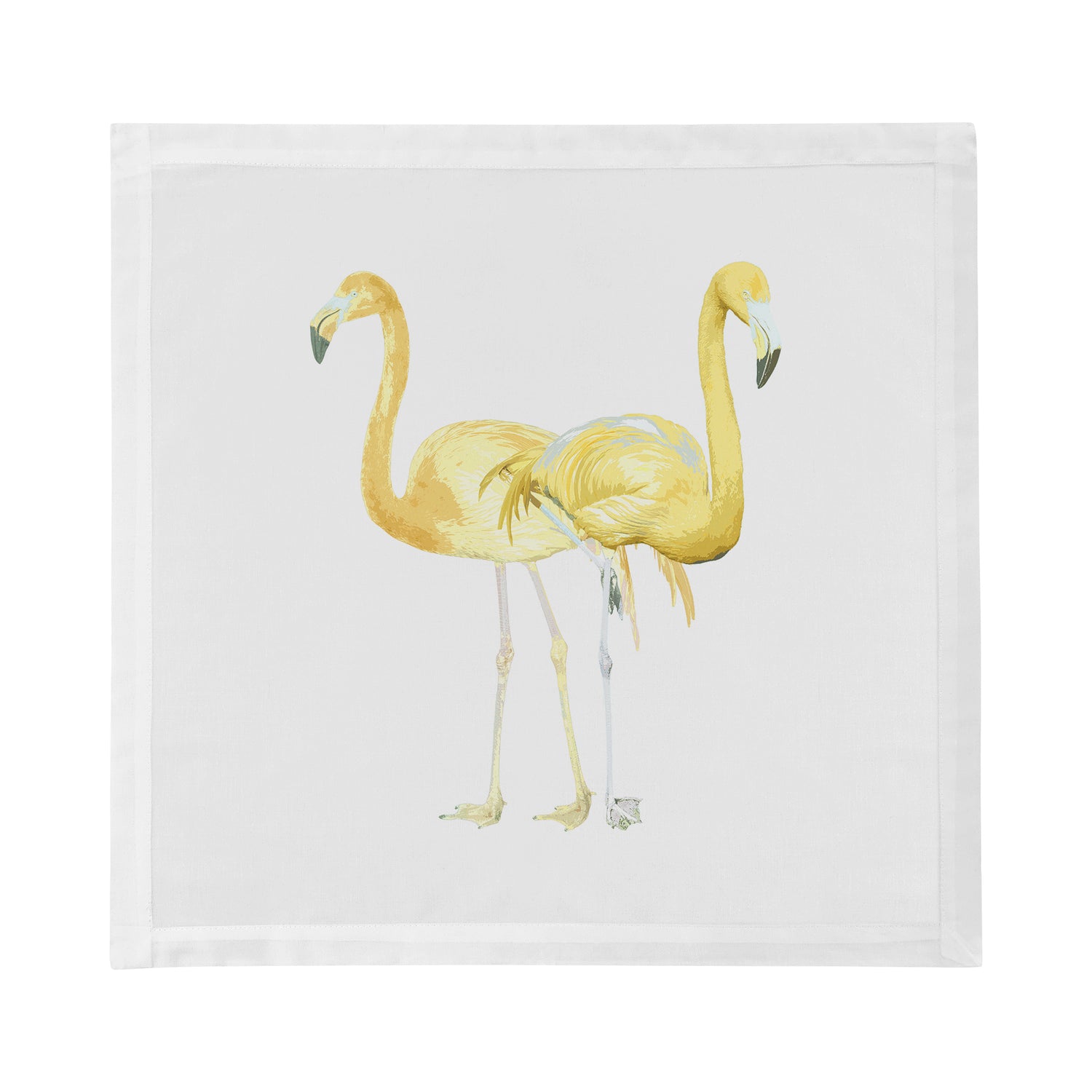 Flamingos in the Mirror Golden Cotton Sateen Dinner Napkins - nicolettemayer.com