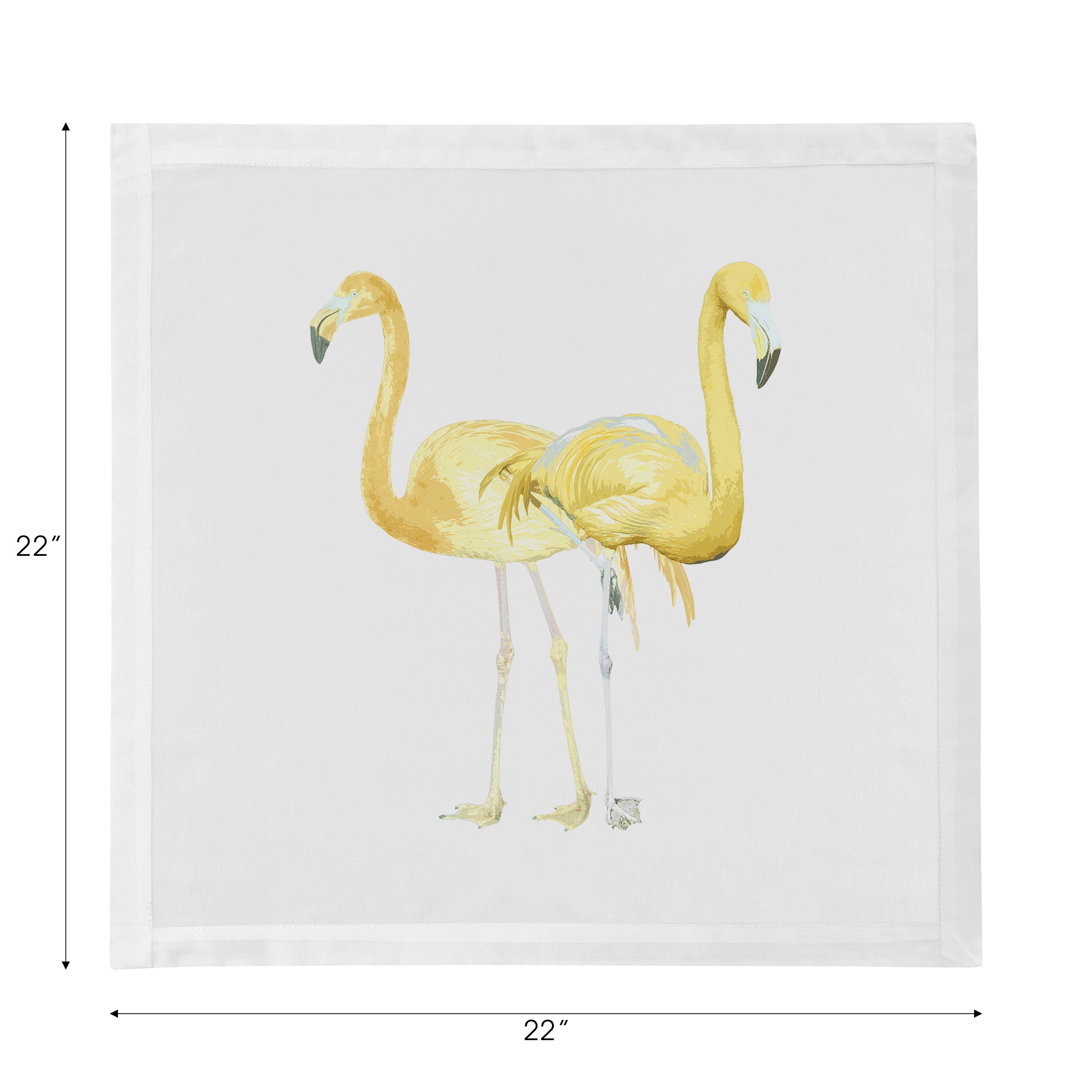Flamingos in the Mirror Golden Cotton Sateen Dinner Napkins - nicolettemayer.com