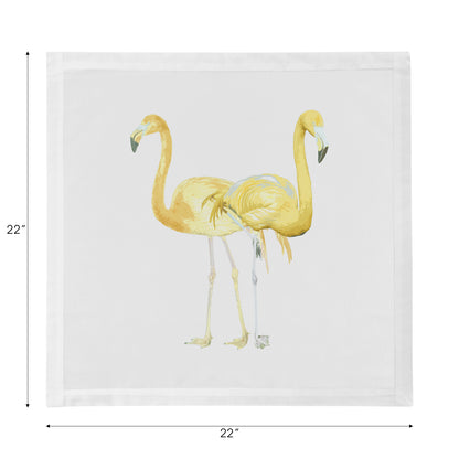 Flamingos in the Mirror Golden Cotton Sateen Dinner Napkins - nicolettemayer.com