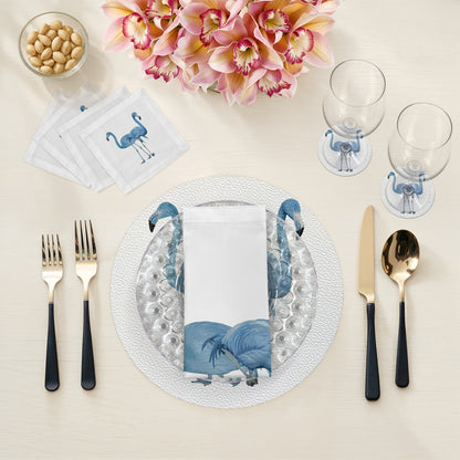 Flamingos in the Mirror Beverly Cotton Sateen Dinner Napkins - nicolettemayer.com