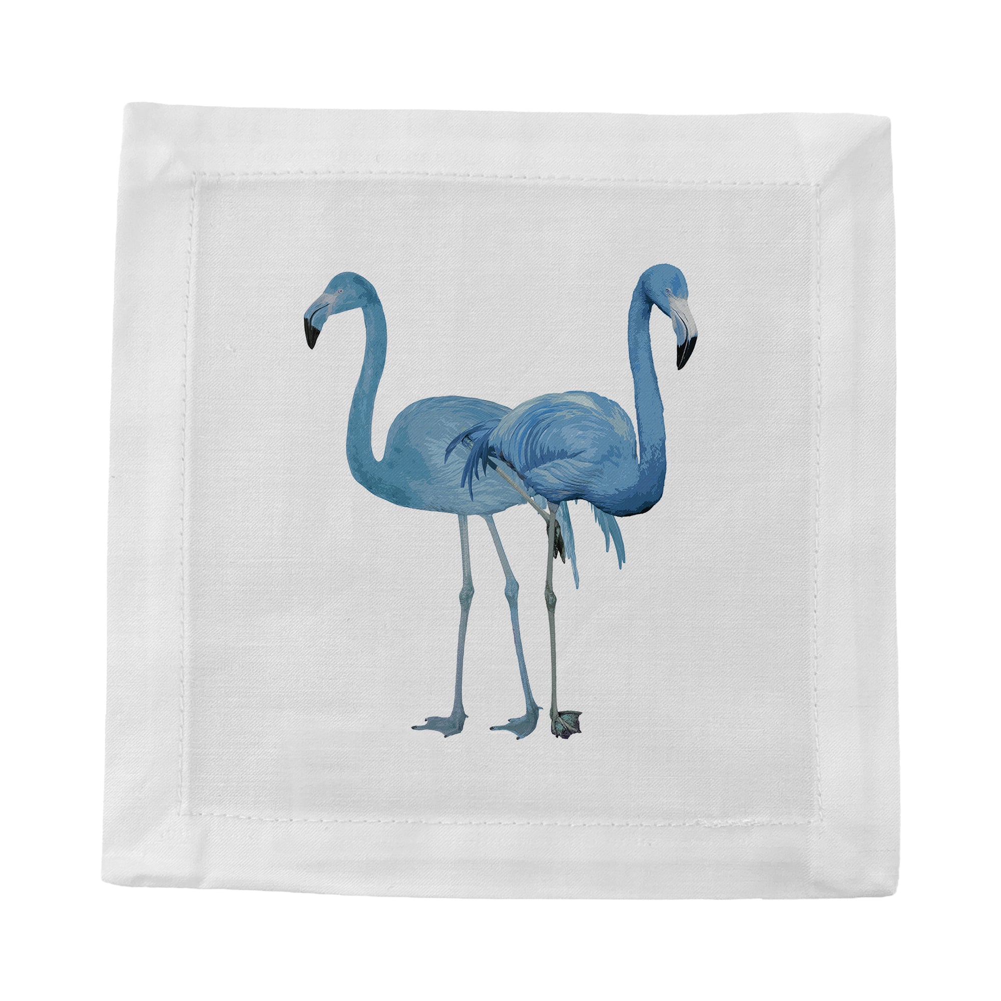 Flamingos in the Mirror Beverly Cotton Sateen Cocktail Napkins - nicolettemayer.com