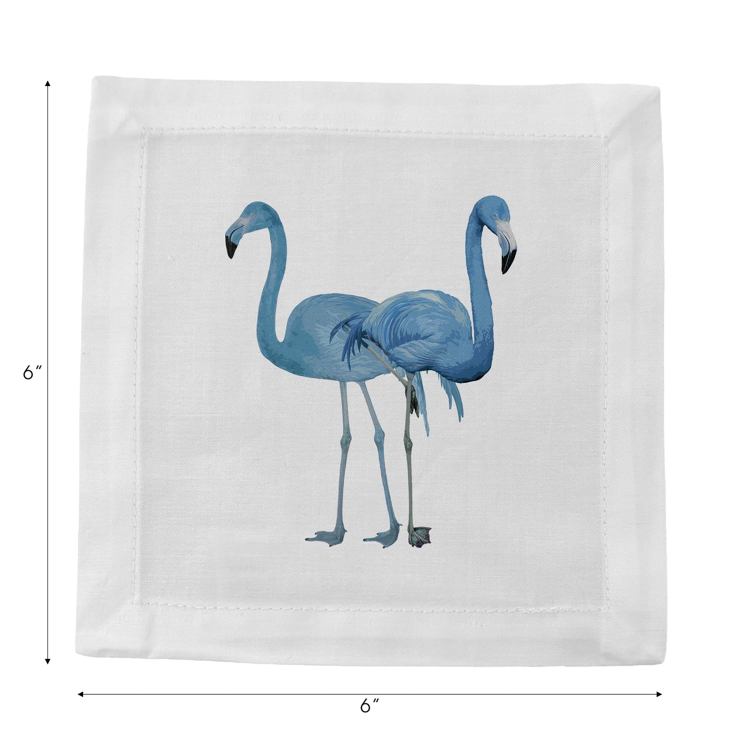 Flamingos in the Mirror Beverly Cotton Sateen Cocktail Napkins - nicolettemayer.com