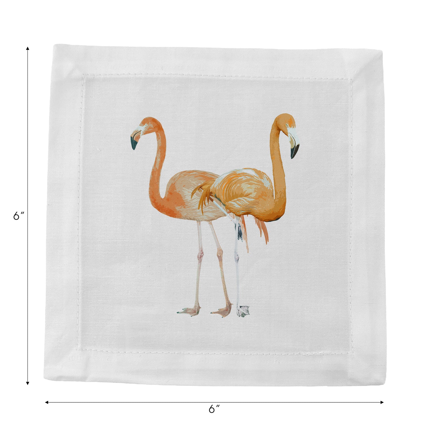 Flamingos in the Mirror Granada Cotton Sateen Cocktail Napkins - nicolettemayer.com
