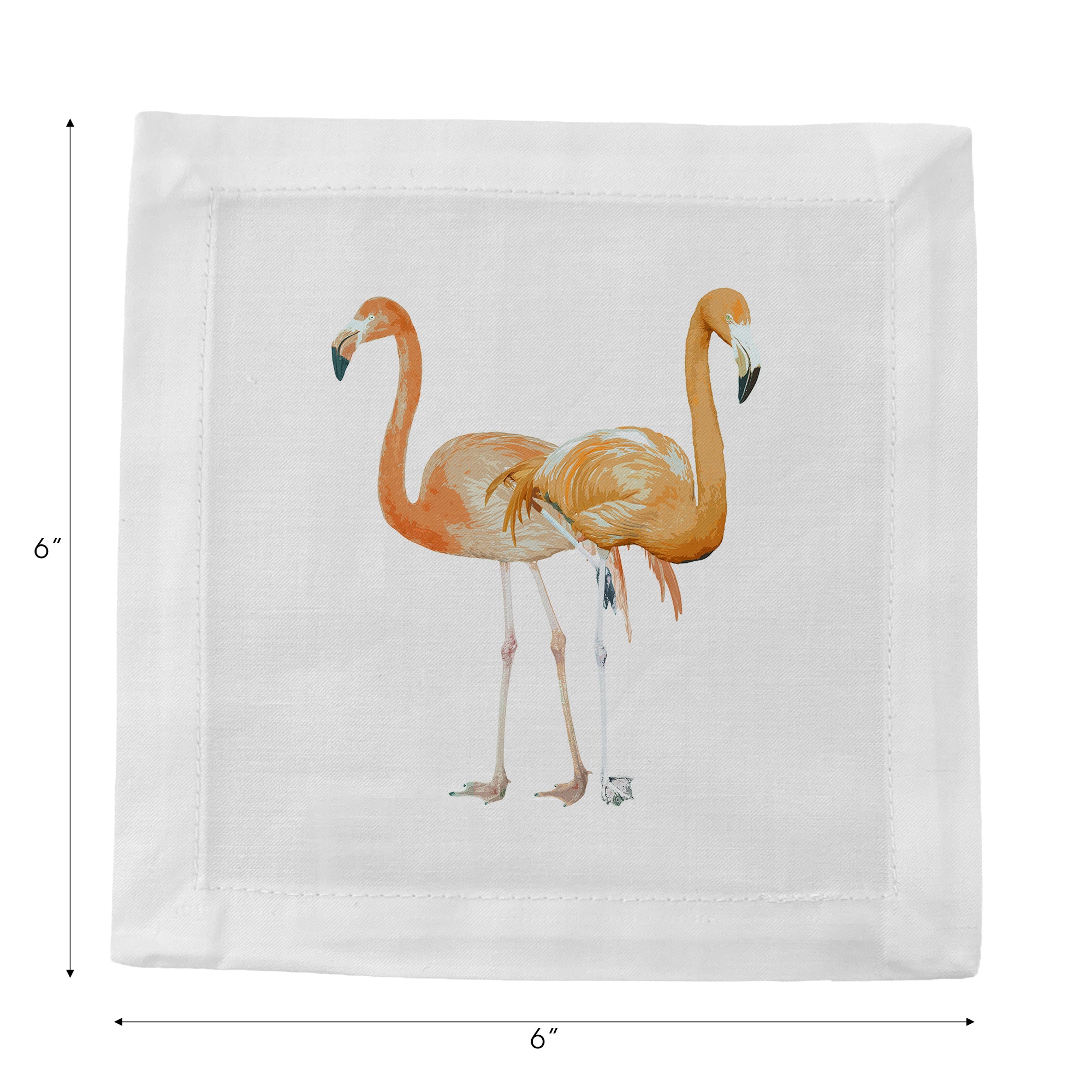 Flamingos in the Mirror Granada Cotton Sateen Cocktail Napkins - nicolettemayer.com