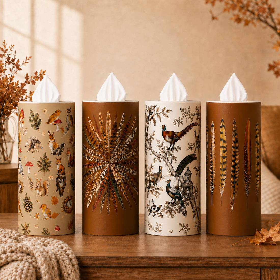 Fall Tissue Boxes - Set of 4