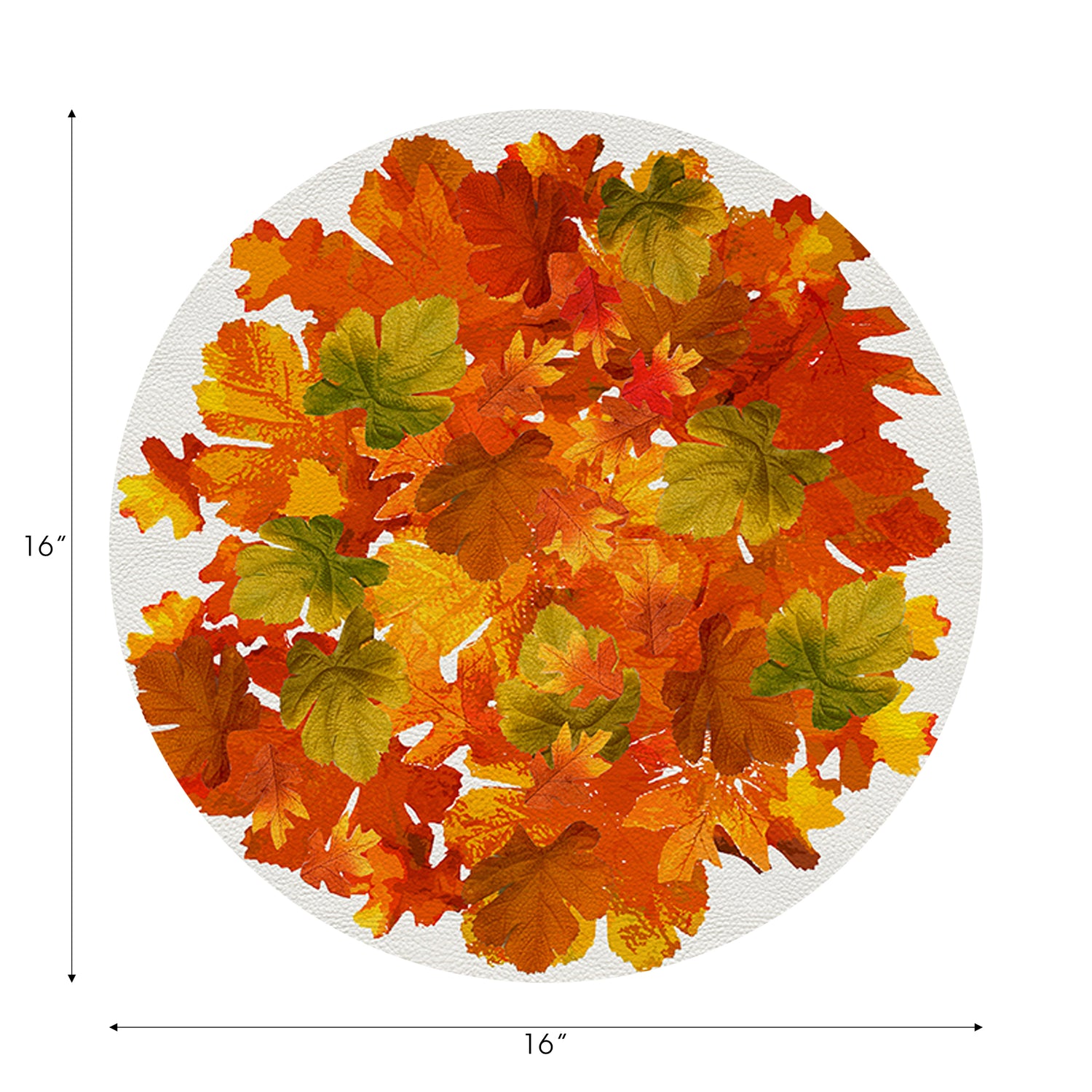 Fallen Leaves Tischset, rund, Kieselsteine, 40,6 cm, Weiß, 4er-Set