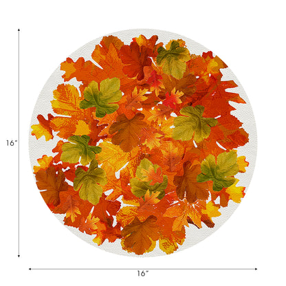Fallen Leaves Tischset, rund, Kieselsteine, 40,6 cm, Weiß, 4er-Set