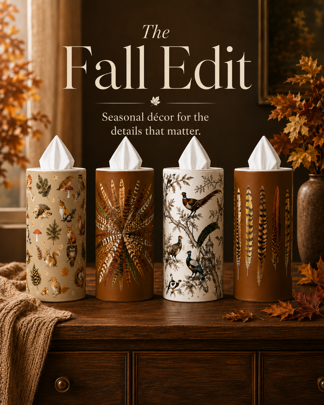 Fall Tissue Boxes - Set of 4
