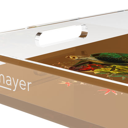 Family Pheasants Brown 18X18 Acrylic Tray - nicolettemayer.com
