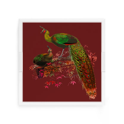 Family Pheasants Maple 12X12 Acrylic Tray - nicolettemayer.com
