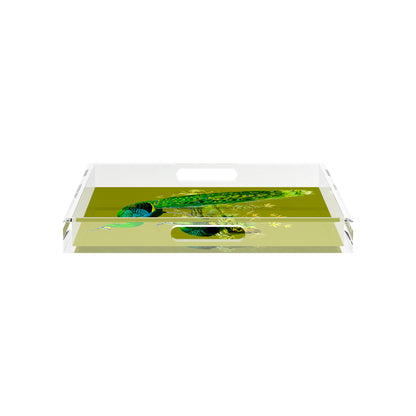 Family Pheasants Olive 15X15 Acrylic Tray - nicolettemayer.com
