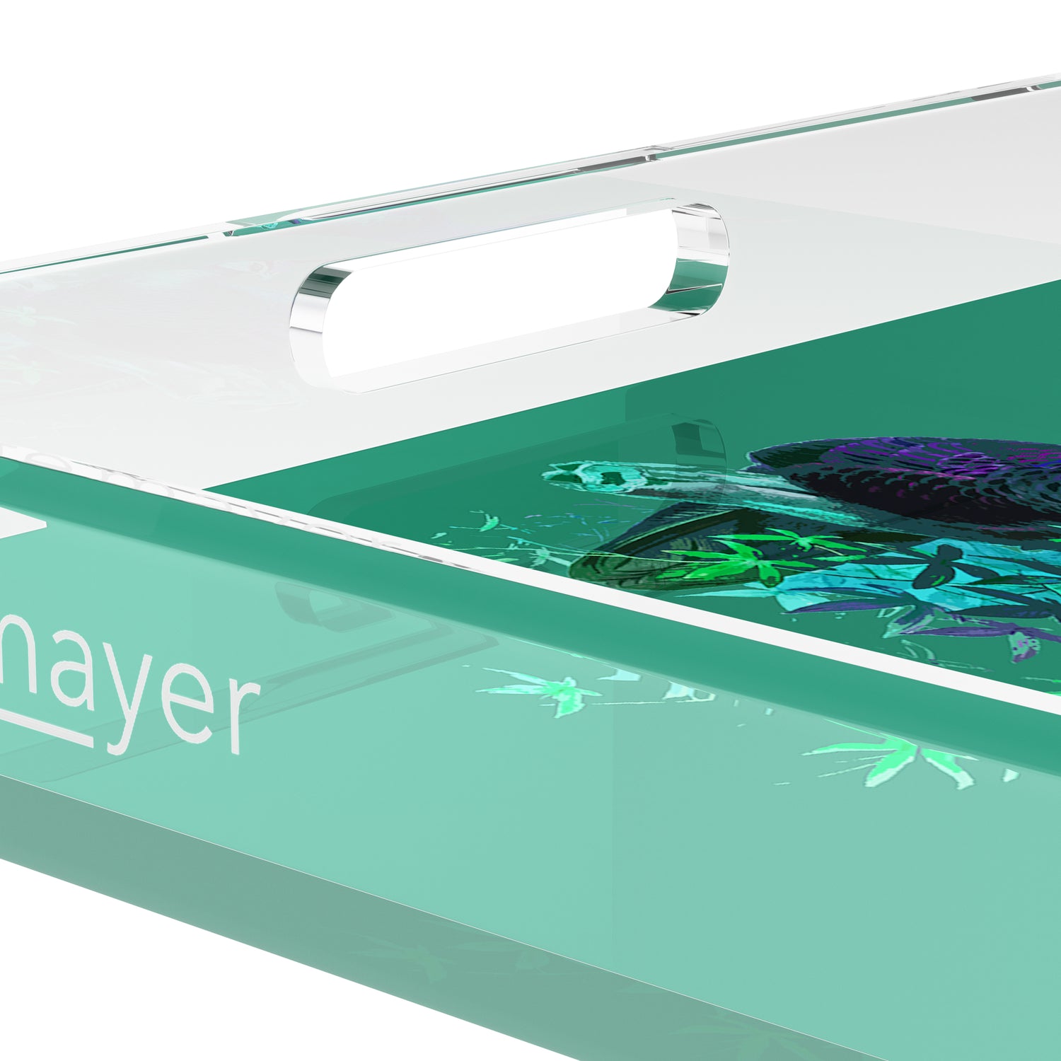 Family Pheasants Peacock 15X15 Acrylic Tray - nicolettemayer.com
