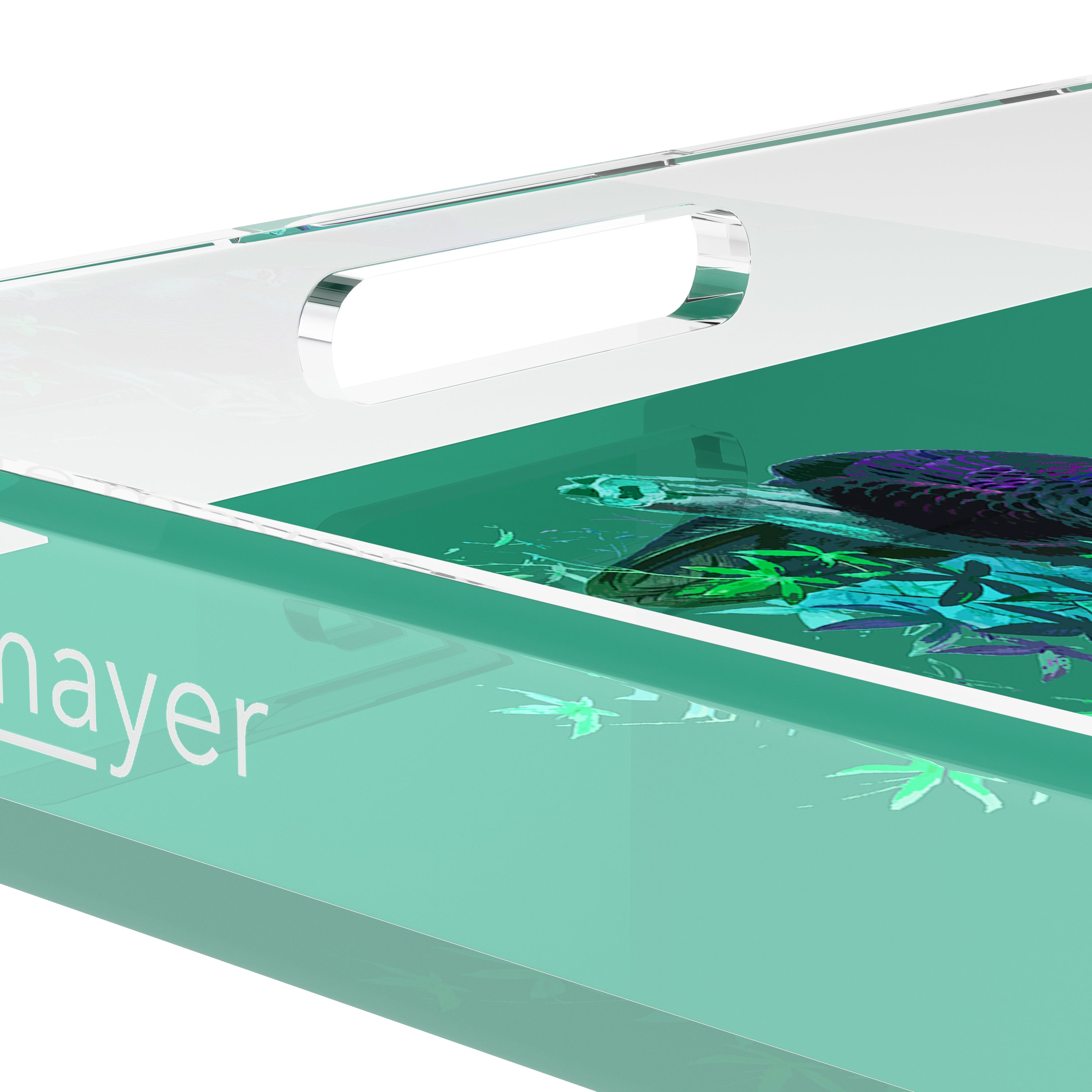 Family Pheasants Peacock 15X15 Acrylic Tray - nicolettemayer.com
