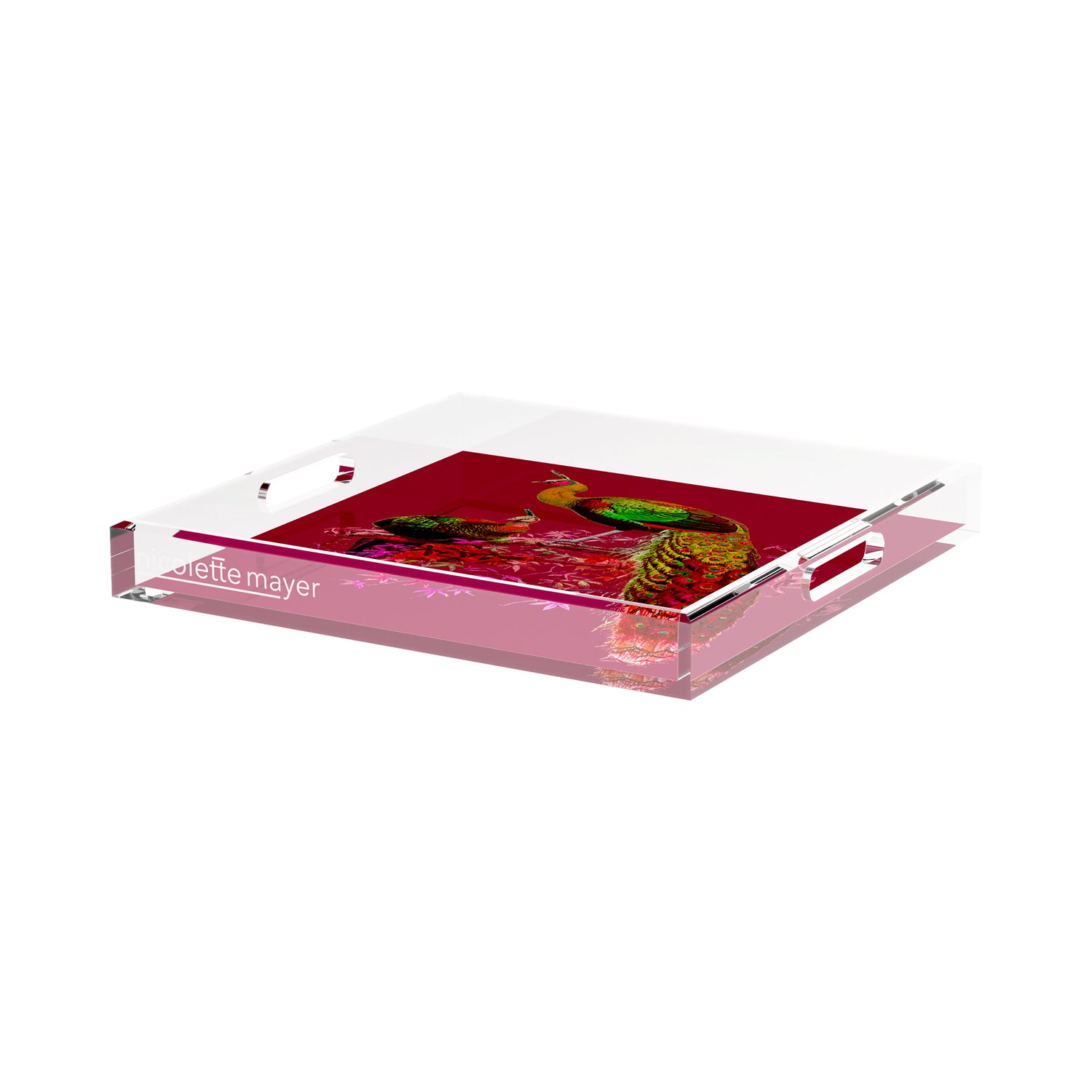 Family Pheasants Pinot 15X15 Acrylic Tray - nicolettemayer.com
